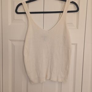 Banana Republic Cream Ribbed Knit Camisole Tank Top